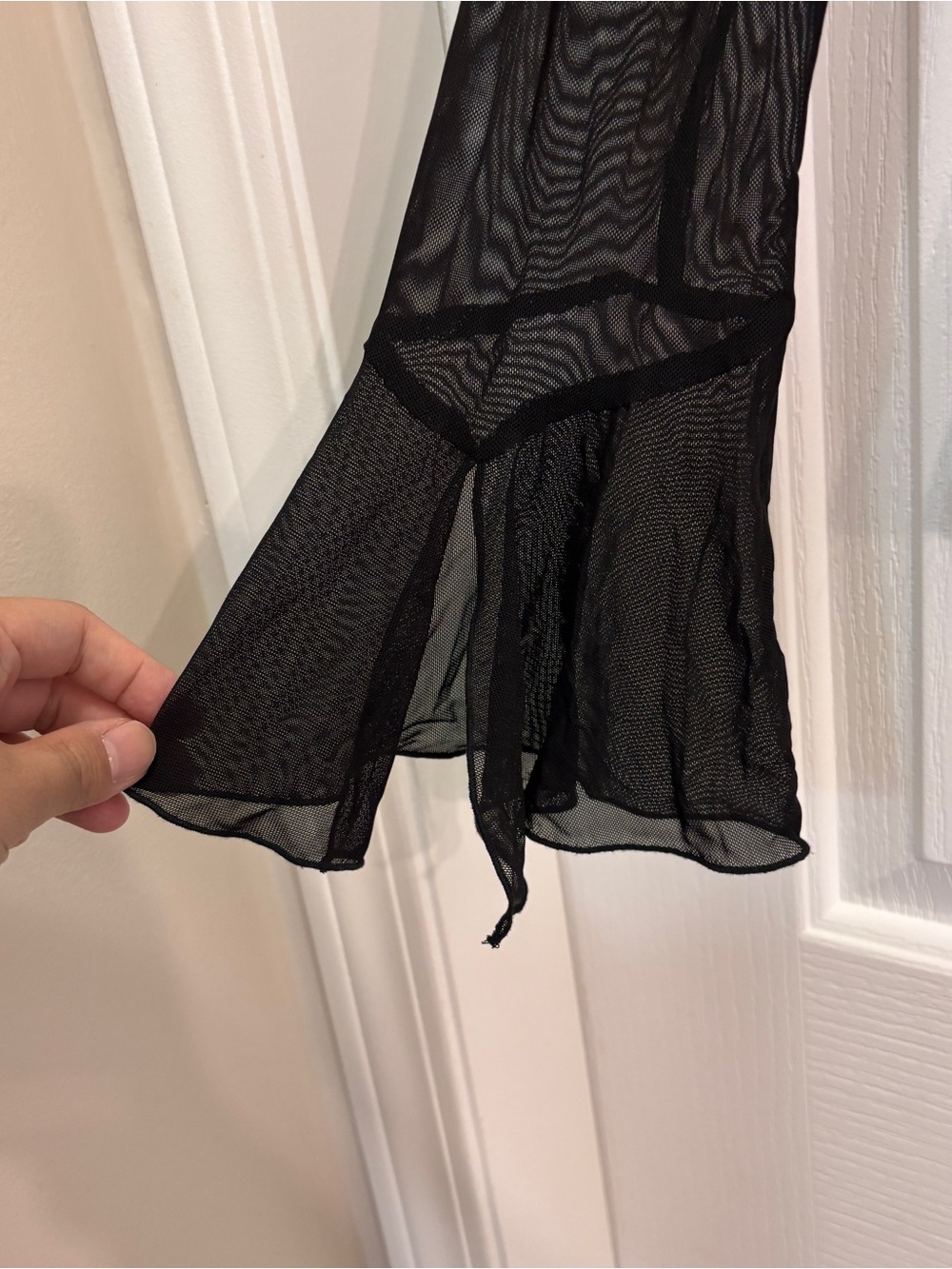 Joseph Ribkoff Black Sheer Mesh Blouse with Beading Corset Detail - Picture 4 of 6